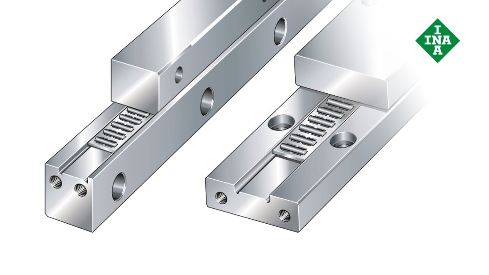 Guidages linéaires Schaeffler : Rails de guidage J/S avec cage linéaire à aiguilles
