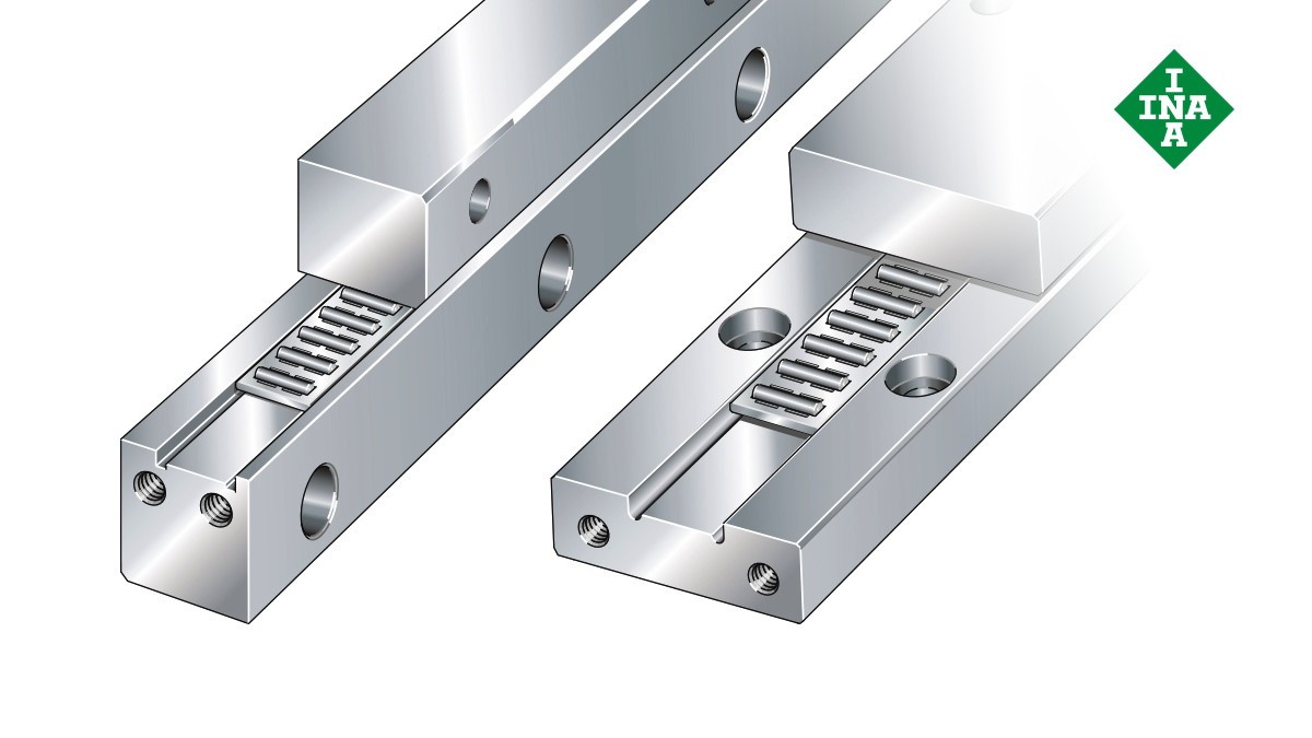 Guidages linéaires Schaeffler : Rails de guidage J/S avec cage linéaire à aiguilles
